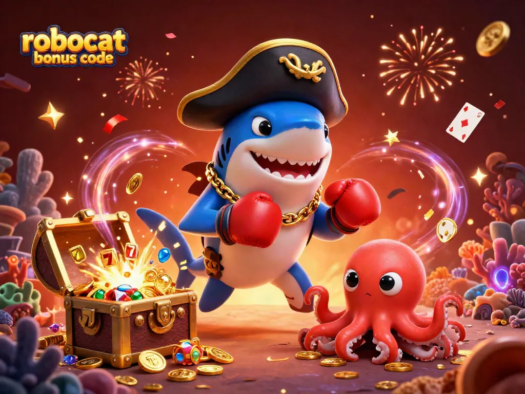 Activate the robocat bonus code for a thrilling gaming experience with vibrant characters and casino elements.