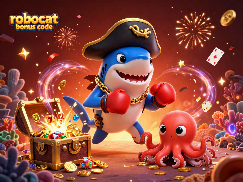 Activate the robocat bonus code for a thrilling gaming experience with vibrant characters and casino elements.